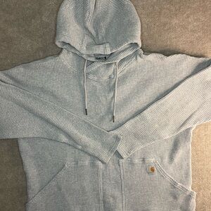 Carhartt women’s Light Gray Waffle Knit Hoodie